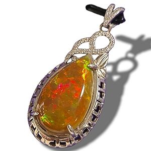 11 carat One of A kind Black Opal Pendant